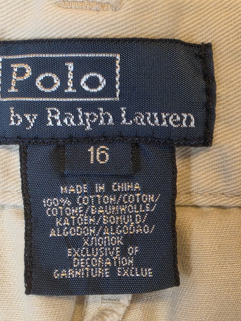 Polo by Ralph Lauren Beige Boys Chino Pants 16 Preppy Classic Sporty Comfort - Picture 10 of 12
